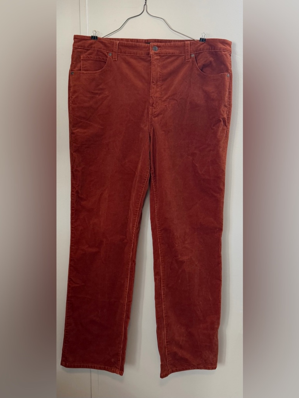 Talbots Corduroy Brown Rust colored straight leg jeans size 18 New with tags